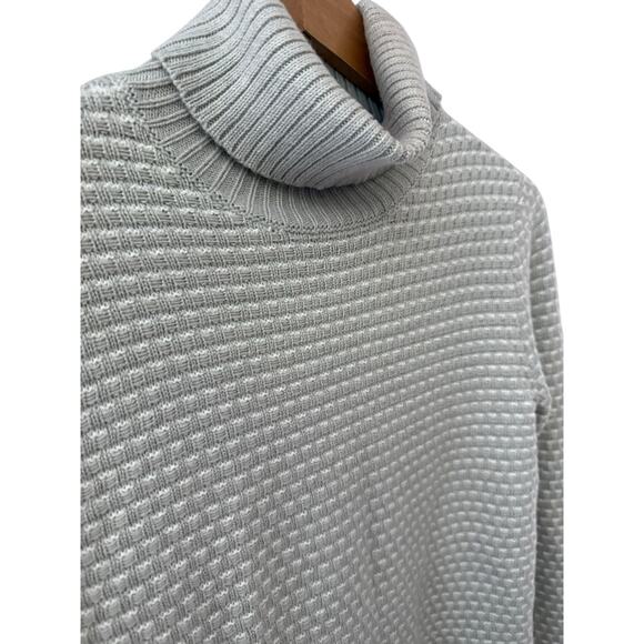 J. Crew Waffle Knit Textured Turtleneck Sweater Mushroom Gray Size XS - Picture 7 of 11